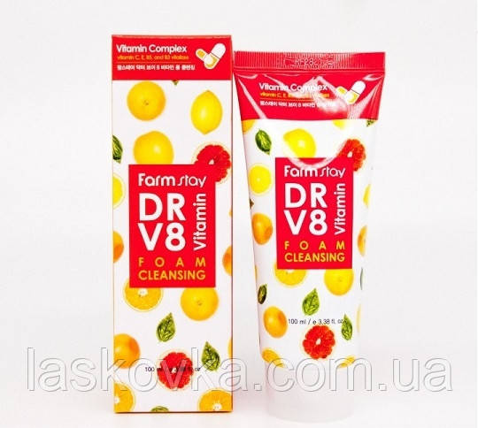 Вітамінна очисна пінка FarmStay DR.V8 Vitamin Foam Cleansing