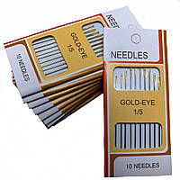 Голки швейні GOLD-EYE Embroidery 1/5 (10 шт) ручні, зі збільшеними вушками