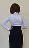 Біла класична жіноча блуза з довгим рукавом, фото 2