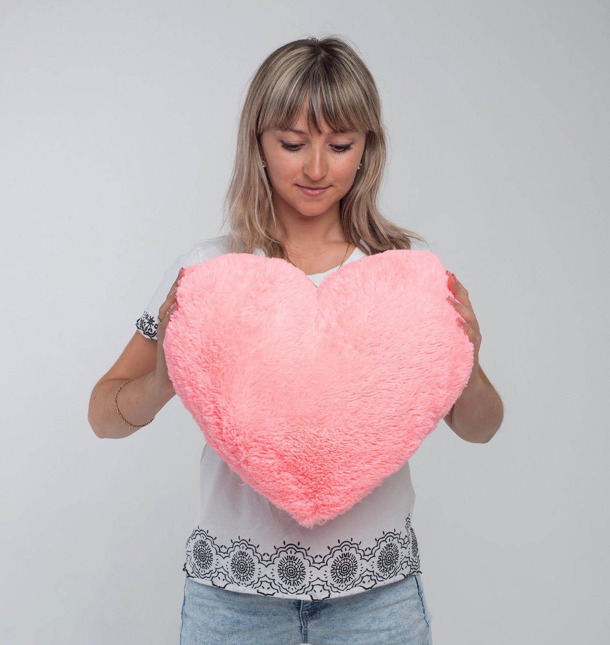 Сердце подушка розовая 50 см - фото 2 - id-p903900182