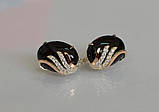 Срібні сережки з золотими вставками, фото 4