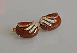 Срібні сережки з золотими вставками, фото 3