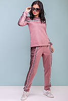 Замшевый спортивный костюм 44-50 размера розовый
