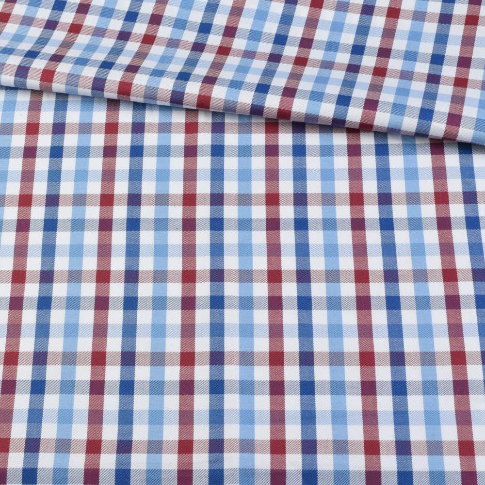 Коттон в бордово-синьо-біло-блакитну клітку ш.152