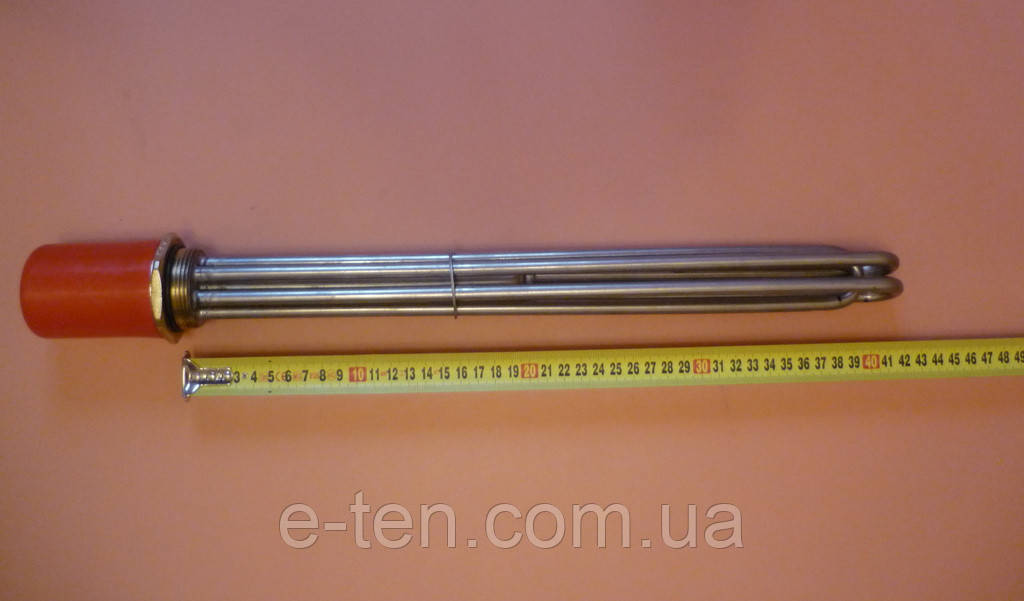Блок ТЕН прямий нержавійка 9000W / 380V на різьбі 1,5" (48мм) Tenko, Україна