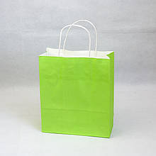 Паперовий пакет Салатовий, з крученими ручками 240*200*80 100г/м