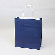 Паперовий пакет Синій, з крученими ручками 240*200*80 100г/м