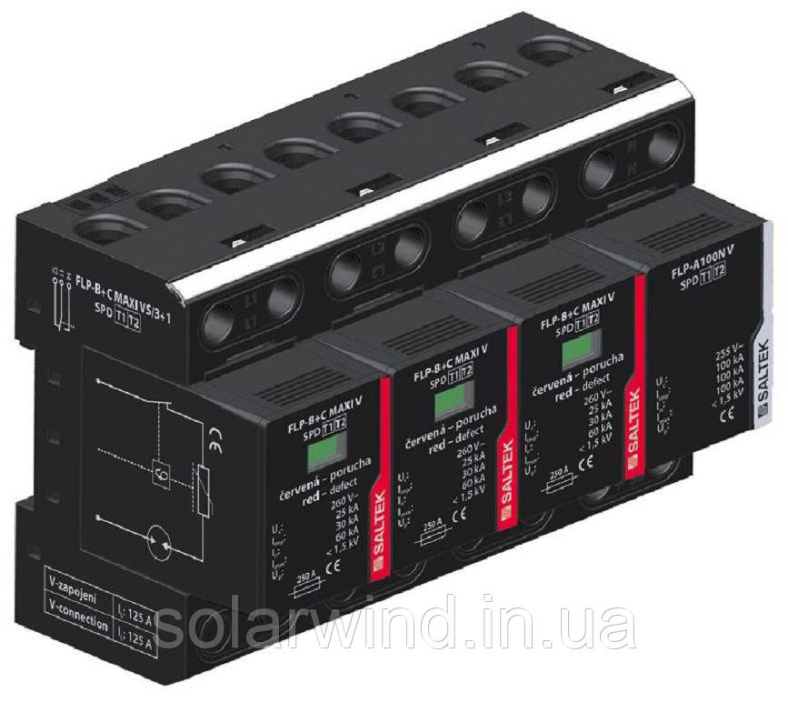 Комбінований грозовий розрядник УЗІП SALTEK FLP-B+C MAXI VS/3+1