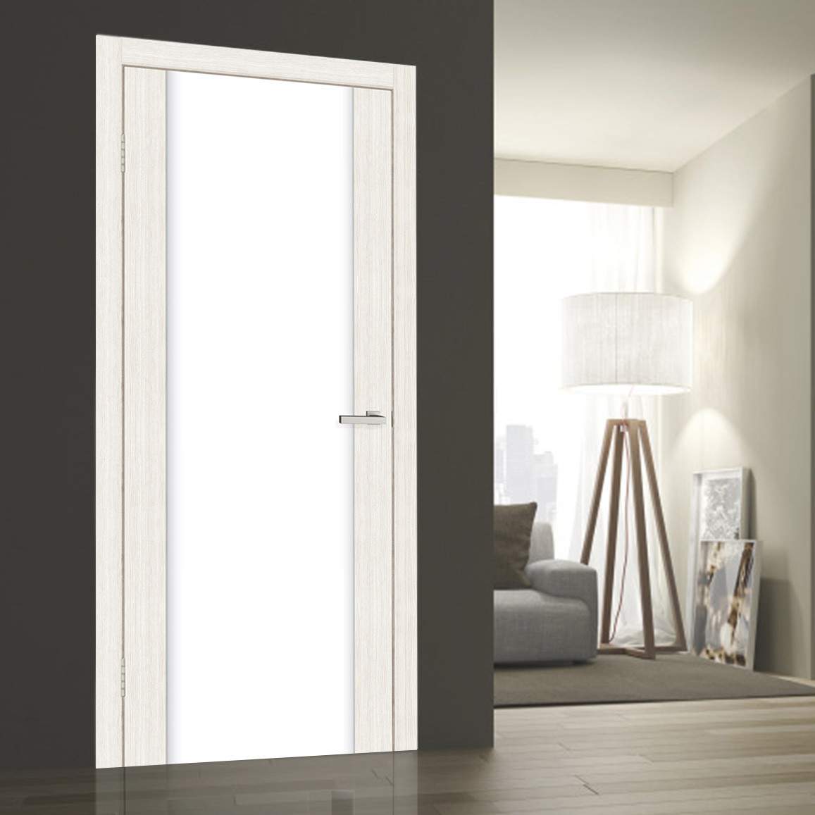 Дверне полотно Cortex Gloss triplex молочний Bianco