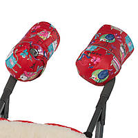 Муфта на натуральній овчині Малюнки на Червоному тлі