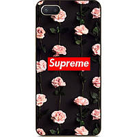 Бампер силиконовый чехол для Iphone 6 с рисунком Supreme в розах