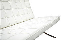 Комплект Барселона двомісний диван, крісло та отоманка, колір білий, дизайн Van der Rohe, фото 7