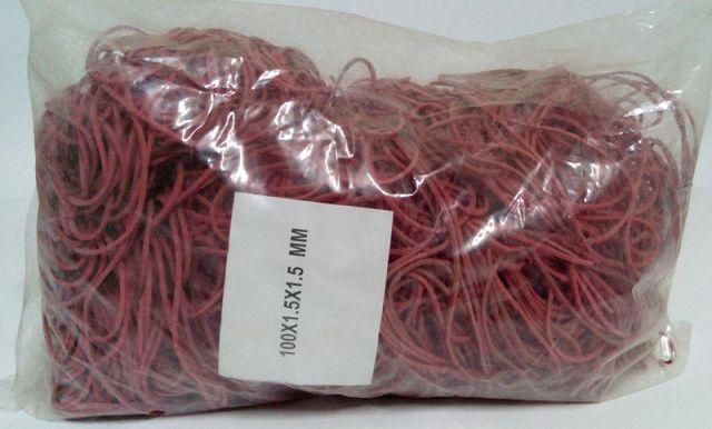 Гумка для банкнот No100 ( червона) *1,5 мм 1 кг "Plast" (1 пачка), фото 1