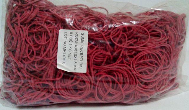 Фіксувальна гумка No40 ( червона)*1,5 мм 1 кг "Plast" (1 пачка), фото 1