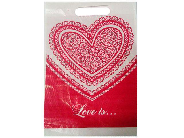 Пакети з вирубною ручкою (20*30) " Серце велике" ХВГ (100 шт.), фото 1