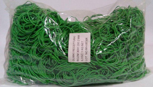 Гумка для фіксації грошей No30 ( зелена)*1,5 мм 1 кг "Plast" (1 пачка), фото 1