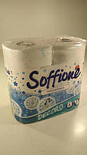 Туалетний папір (2шари) білий з блакитним тисненням (а4) SOFFIONE DECORO (1 пач)