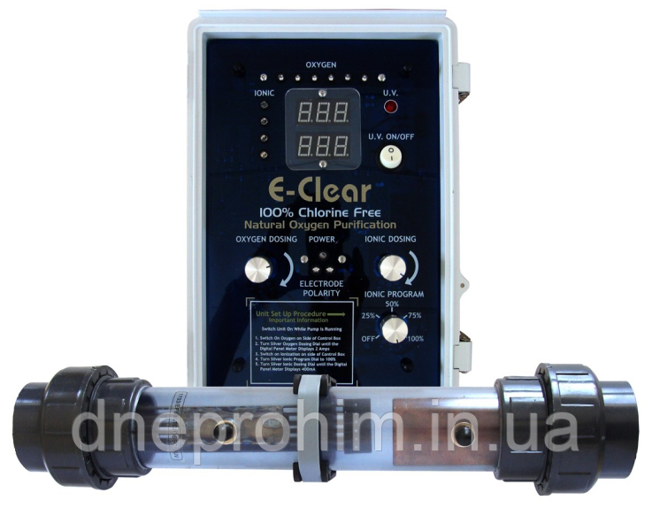 Беcхлорна система очищення басейну E-Clear MK7/CF1-150