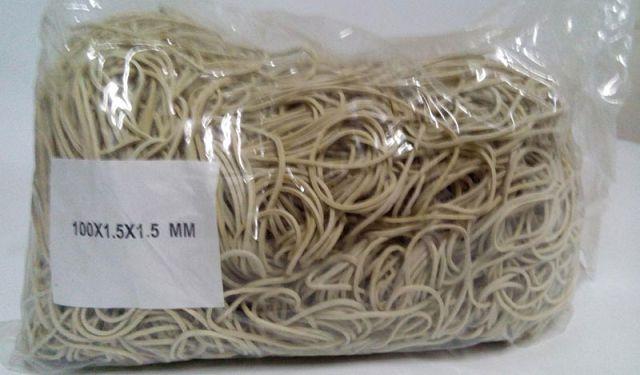 Гумка для грошей No100 (біла) *1,5 мм 1 кг "Plast" (1 пачка), фото 1