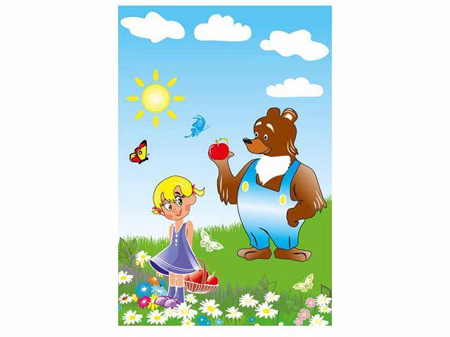 Пакети з вирубною ручкою (20*30) "Даша та ведмідь "ХВГ (100 шт.), фото 1