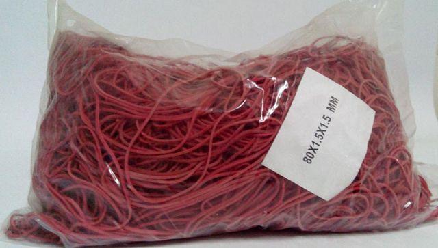 Гумка для фіксації грошей No80 ( червона) *1,5 мм 1 кг "Plast" (1 пачка), фото 1