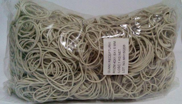 Гумка для фіксації купюр No40 (біла)*1,5 мм 1 кг "Plast" (1 пачка), фото 1