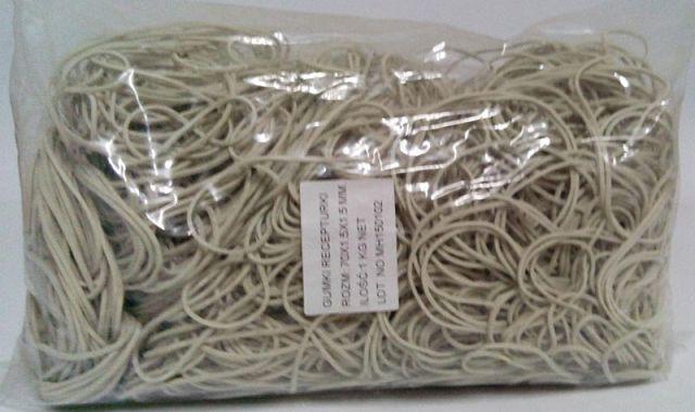 Гумка для грошей No70 (біла)*1,5 мм 1 кг "Plast" (1 пачка), фото 1