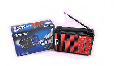Компактний мультидиапазонний радіоприймач Golon RX-A08AC червоного кольору, фото 2