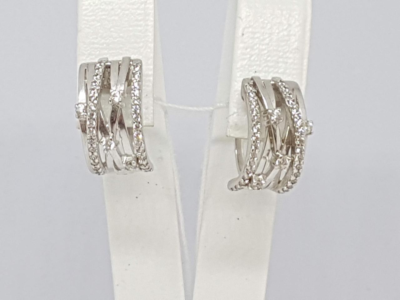 Золоті сережки з фіанітами. 110185Б, фото 1