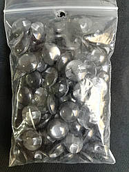 Куглые пластмасові гудзики на полуножке №20/13мм (100 шт, колір сірий)