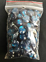 Куглые пластмасові гудзики на полуножке №20/13мм (100 шт, колір синій)