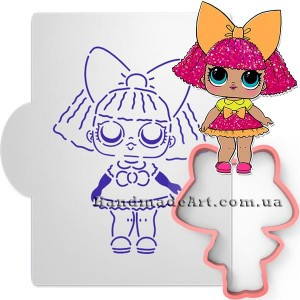 Трафарет із вирубкою Лялька Лол Королева блиску М526, фото 1
