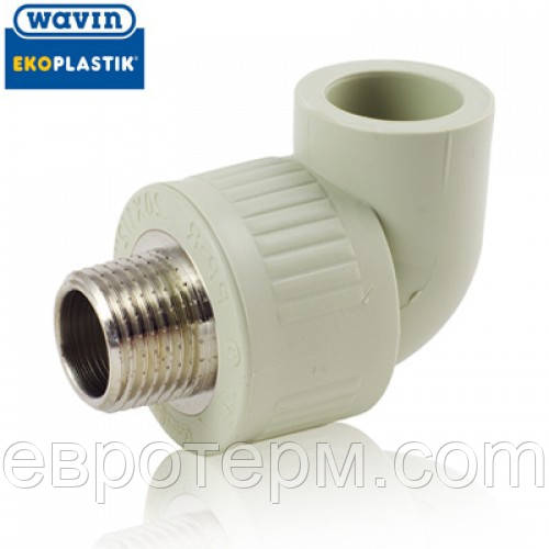 Кут (Коліно) з зовнішньою різьбою КРН 20х1/2 Wavin Ekoplastik, фото 1