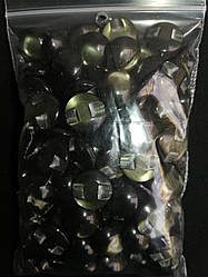 Куглые пластмасові гудзики на полуножке №20/13мм (100 шт, колір зелений)