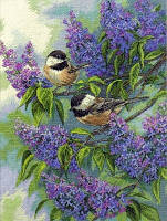 "Chickadees and Lilacs" Dimensions. Набор для вышивки (35258)