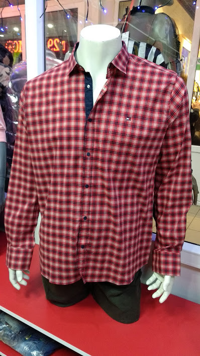 Сорочка чоловіча Tommy Hilfiger клітина батал, фото 1