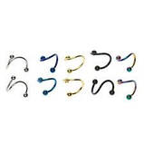 Пірсинг сережки золотиста спіраль 1,6 мм із кульками, фото 5