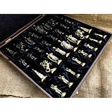 Подарунковий комплект шахів "Козацьке військо" з фігурами з бронзи у кейсі, фото 2