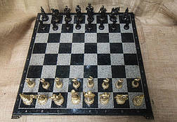 Преміумподарунок, Набір шахів ручної роботи "Запоріжська Січ". Шахи (дошка з граніту, фігурки бронзові), фото 3