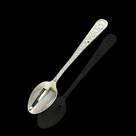 Срібна кавова подарункова ложка з квітами, 16 грамів