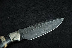 Мисливський ніж ручної роботи "Носоріг", дамаск, фото 3