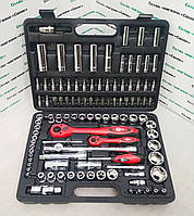 Набір інструментів "Intertool 108 одиниць 1/4",1/2".Чорний чемодан.