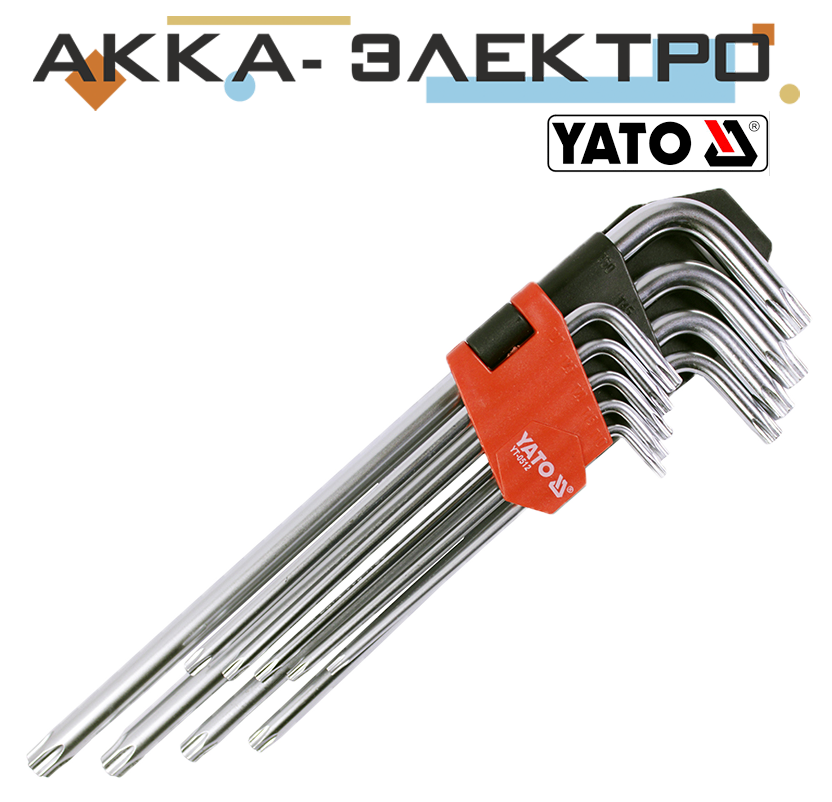 Набір ключів Torx довгі Yato 9 предметів T10-T50 (YT-0512) ДОВГИЙ