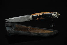 Мисливський ніж ручного виготовлення "Пантера", дамаск