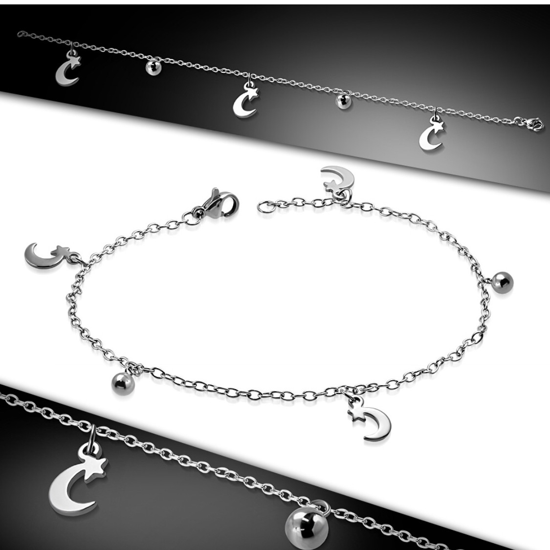 Браслет на ногу «Місяць та зірки», фото 1