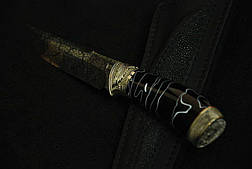Авторський колекційний ніж "Темний лицар", мозаїчний дамаск, фото 3