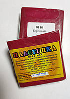 Полимерная глина Пластишка (Bebik) – брусок 75г. цвет №0110 (бордовый)