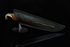 Дизайнерський ніж ручної роботи "Кобра", мозаїчний дамаск (подарунок лікаря, очолювача, політики, бізнесмена), фото 2