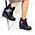 Жіночі черевики шкіряні 40 розмір Woman's heel чорні на тракторній танкетці, утеплені байкою, фото 4