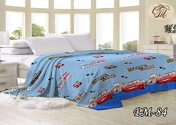 Плед з флісу Тачки Маквін блакитні (PM-084)